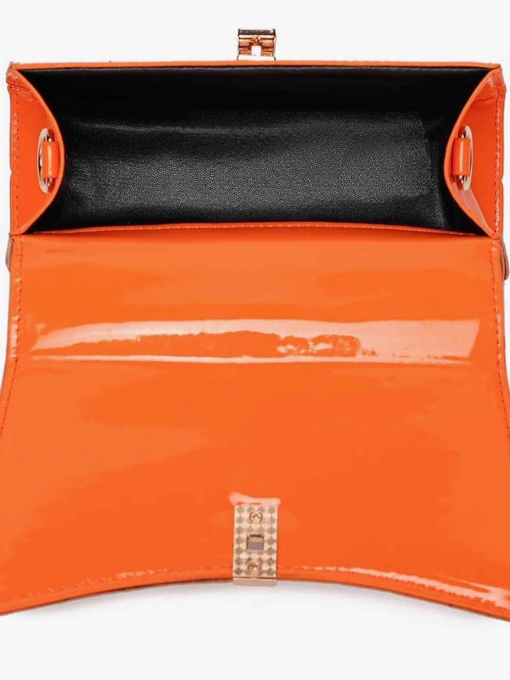 Orange Croc-Texture Top-Handle Bag - Picture 5 of 5